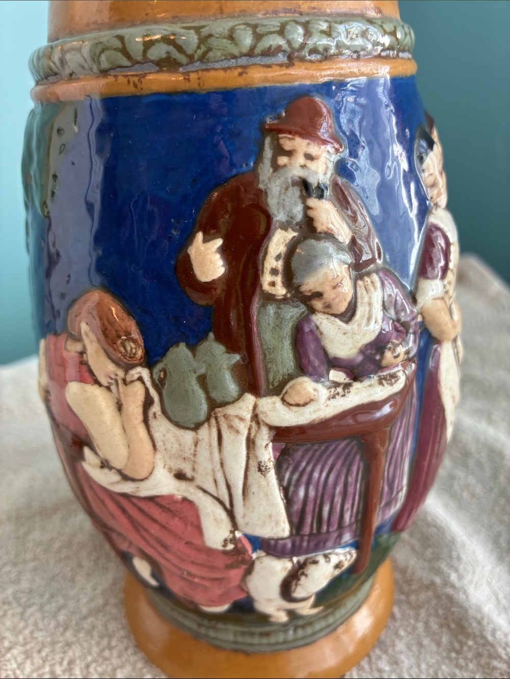Vintage German Relief Beer Stein